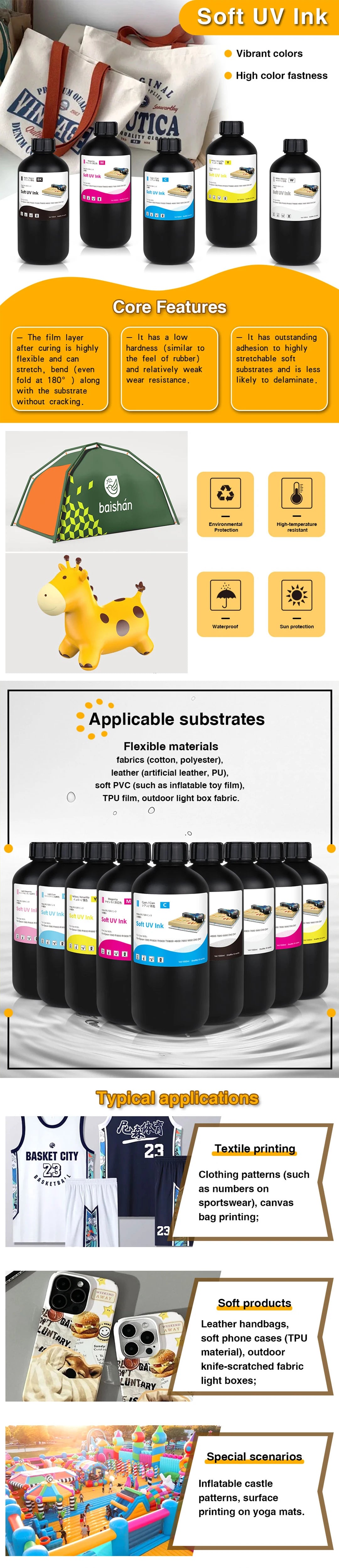LED UV Ink 1000ml UV Ink For Epson 1390 R1800 R1900 TX800 4800 7880 9880 DX5 DX7 UV Flatbed Printer Universal UV Curing Ink