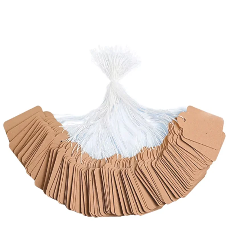 100pcs Spot jewelry hanging tags, string rings, price tags, white handwritten gold and silver jewelry price tags, gardening labe