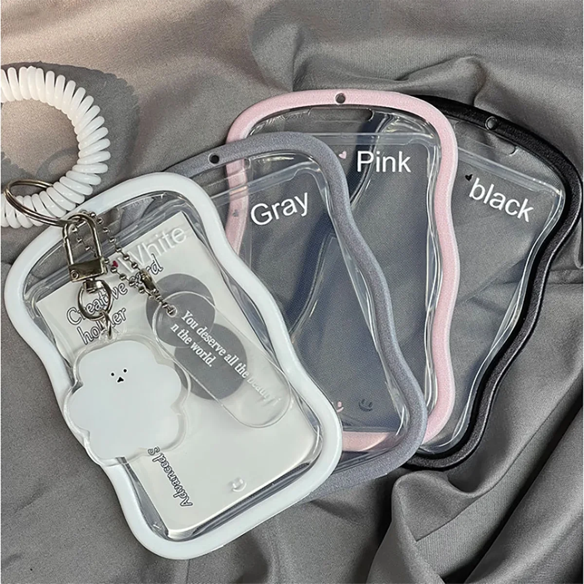 Creative Kpop Photocard Holder Transparent Keychain Photo Sleeve Bus Student Card Case Protector