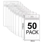50/20/10PCS Transparent Name ID Badge Holder Waterproof Thick Vertical Business Card Holder Protectors with Resealable Zip