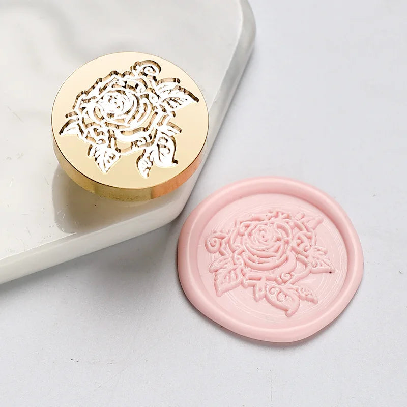 Star Sky Lotus Rose Pattern Wax Seal Stamp Retro Sealing Wax Stamp Replace Head Flowers Leaf Decorate Gift