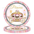 Pink Princess Castle Tableware Set Dessert Plates Cups tablecolth Balloon Banner Girls favorite Birthday Adult Wedding Decoratio