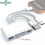 New 5 In 1 SD Card Reader USB HUB for iPhone 12 13 14 15 16 17 Huawei USB 3.0 Type C to SD TF Card Memory Reader OTG Adapter