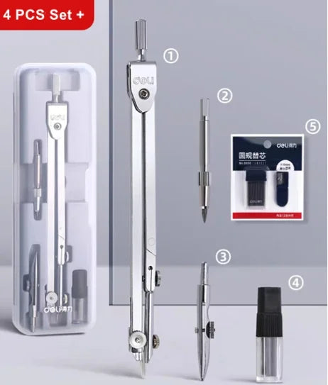 Stainless Steel Drafting Set Durable Drawing Compass Math Geometry Circles Tool School Supplies