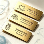 Personalized Name Tags Magnetic Name Badges With Logo Medical Pattern Laser Engraved Metal Staff Custom Nameplate