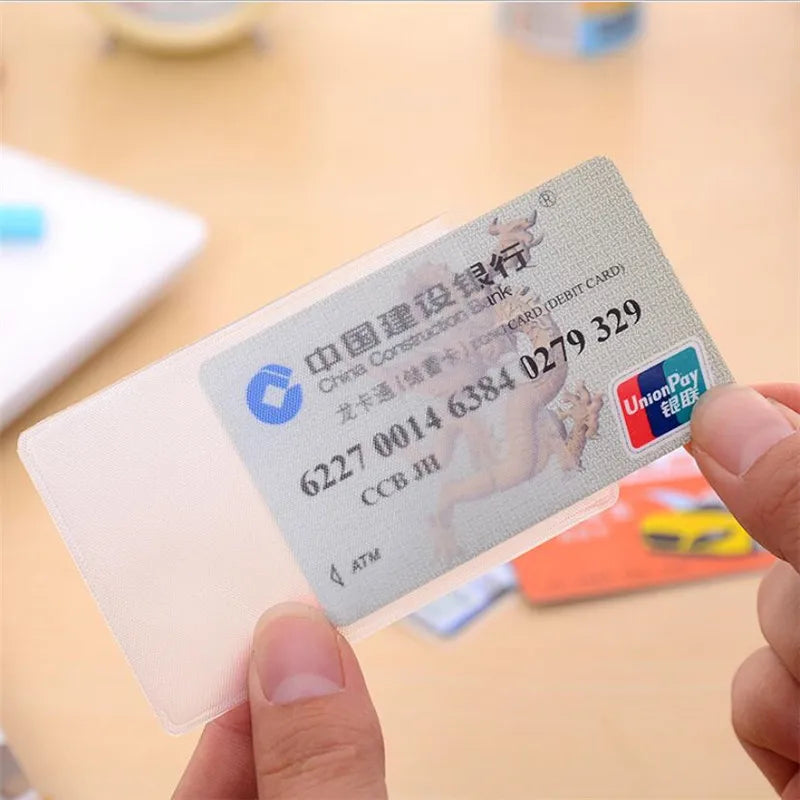 10PCS PVC Waterproof Transparent Card Holder Plastic Card id Holders Case To Protect Credit Cards Card Protector Cardholder Bags