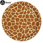 Jungle Safari Wild Animal Party Supplies Disposable Jungle Zoo Animal Print Paper Plates Napkins for Birthday Party Baby Shower