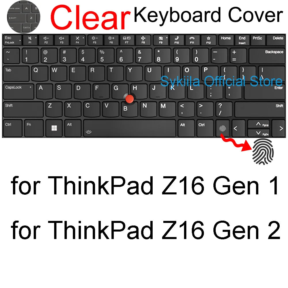 Keyboard Cover for Lenovo ThinkPad 16 Z16 P1 X1 E16 L16 P16 T16 P16s P16v T1g T16g Gen 8 7 6 5 4 3 Silicone Protector Skin Case