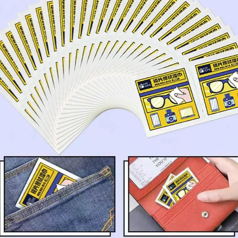 200-10Pcs/Box Glasses Cleaner Wet Wipe Disposable Anti Fog Misting Dust Remover Cleaning Lens Wipes Sunglasses Phone Screen