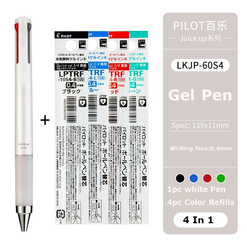 Japan Pilot Modular Pen Juice Up 3/4 Color 0.4mm Ultra-fine Gel Pens, Water-base Smooth Writing Versatile Stationery Aacsesories