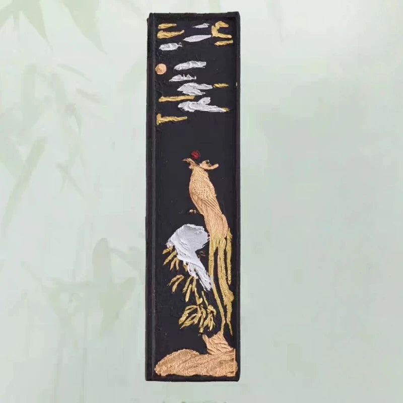 Pine Soot Solid Ink Stick Chinese Traditional Sumi Ink Stick Handmade Ink Block Stick for Calligraphy Painting Practice Art Tool