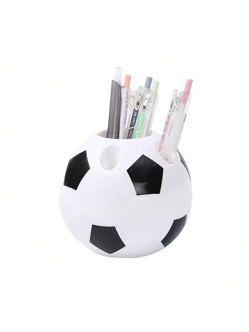 1 Piece of Creative Football-Shaped Pen Holder, Multifunctional Student Office Plastic Pen Holder, Football Pen Holder, Student Pen Holder, Plastic Storage Pen Holder, Room Decoration, Storage, Office Decoration, Back-To-Scho