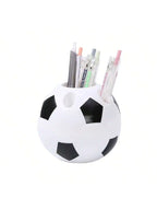1 Piece of Creative Football-Shaped Pen Holder, Multifunctional Student Office Plastic Pen Holder, Football Pen Holder, Student Pen Holder, Plastic Storage Pen Holder, Room Decoration, Storage, Office Decoration, Back-To-Scho