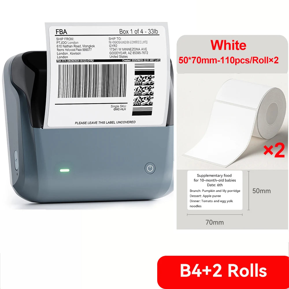 Niimbot B4 Thermal Label Printer Large Size 20-110mmm Print Width Label Sitcker Machine Shipping Label Business Office Use