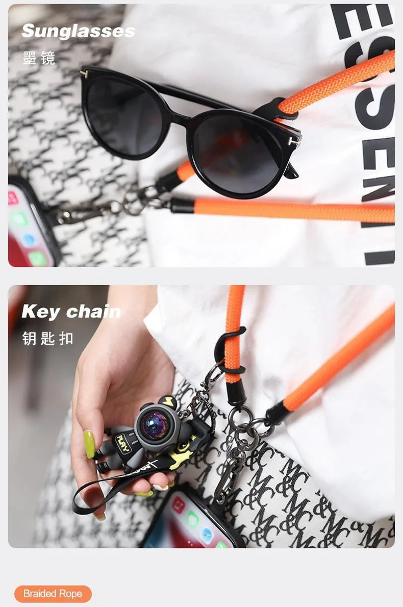 Adjustable Phone Lanyard Detachable Neck Cord Universal Crossbody Strap for Mobile Phone Case Lanyards Thickness 8mm