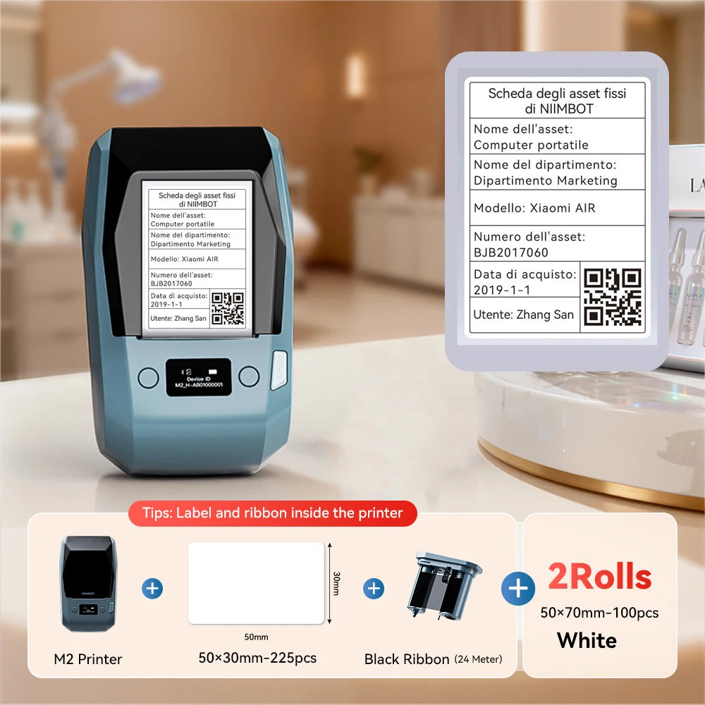 Niimbot M2 Thermal Transfer Label Printer 300 DPI High Definition Wireless 20-50 MM Print Width Label Maker Support Phone/PC