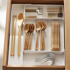 Expandable Drawer Organizer Versatile Adjustable Organizer Cutlery Tray For Kitchen Drawer Spoons Forks Knives Cutlery Holder