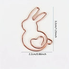 10pcs Adorable Rabbit Heart-Shaped Paper Clip Bookmarks - Perfect for Students, Bookmark Organizer, and DIY Craft Projects