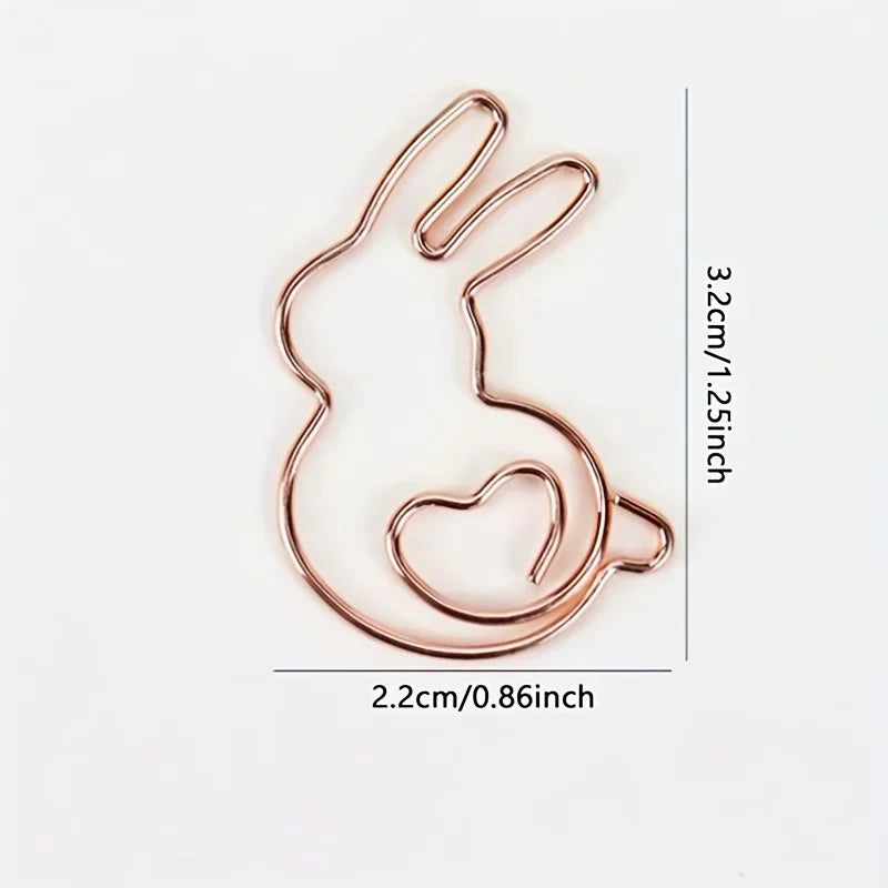10pcs Adorable Rabbit Heart-Shaped Paper Clip Bookmarks - Perfect for Students, Bookmark Organizer, and DIY Craft Projects