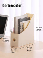 Plastic Desktop File Organizer, Student Office Document Bookends Shelf Adjustable Bookshelf Storage Box for Home School Supplies
