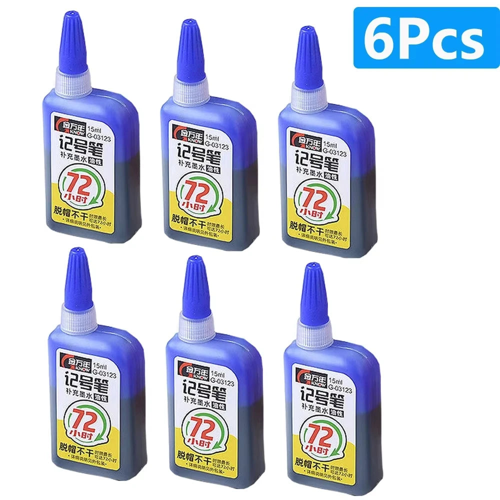 1-6Pcs 45mm Waterproof Long Head Nib Deep Hole Markers Pen Tile Carpenter Pen Multi-purpose for Woodworking Black/Blue/Red Ink