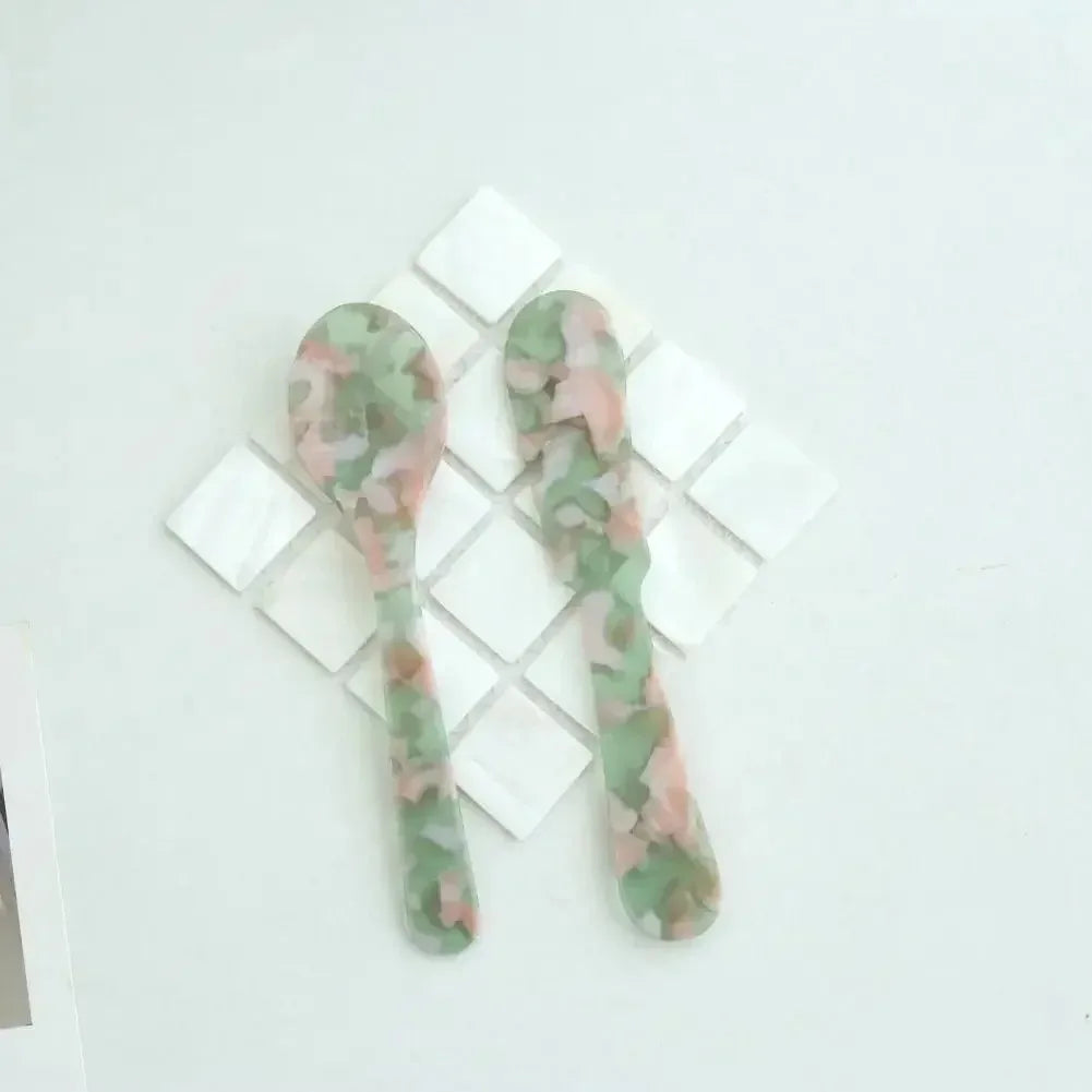 Acrylic Ice Cream Spoon Unbreakable Unique Pattern Tableware Spoon Cake Ice Cream Spoon Butter Cutter