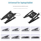 2026 Hot Selling Items Adjustable Height Laptop Cooling Stand Portable Foldable Design Multiple Speed Quiet Fan