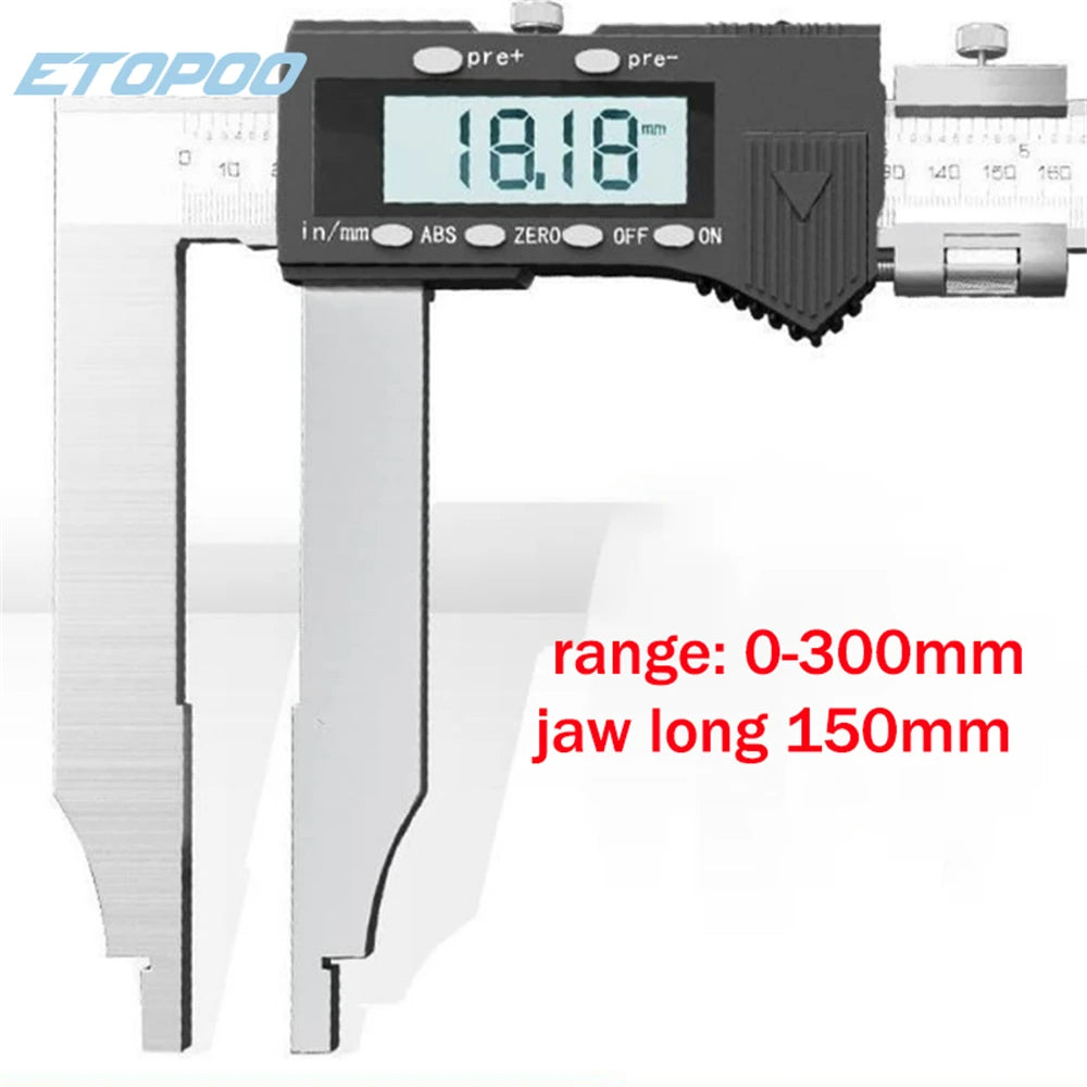 300mm 12inch Long Jaw Digital Vernier Caliper with 150mm Long Jaw 0-300mm X 150mm Heavy Duty Digital Vernier Caliper