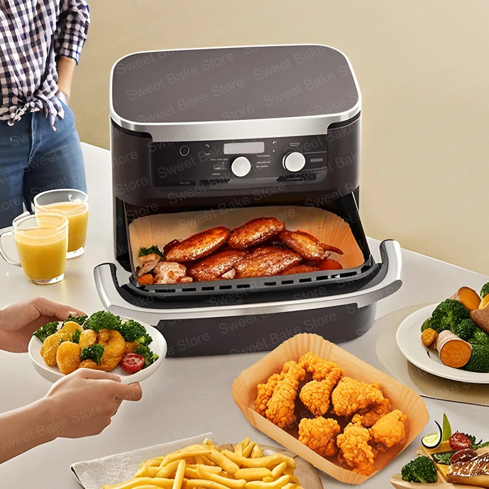 5.2/10.4L Air Fryer Large DualZone Parchment Paper Liners for Ninja AF500EU AF500EUCP Cecotec 9000, Air Fryer Baking Accessories