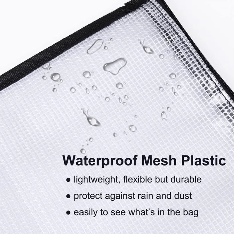 19x25 Inch Art Portfolio Bag with Handle & Zipper, Vinyl Mesh Folder Organizer for Bulletin Boards, Scrapbooks, Posters, Durable