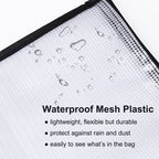 19x25 Inch Art Portfolio Bag with Handle & Zipper, Vinyl Mesh Folder Organizer for Bulletin Boards, Scrapbooks, Posters, Durable