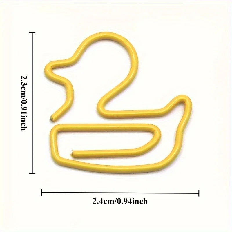 Adorable Duck Shape Paper Clips, Office Organization, and Student Test Paper Management - Durable, Reusable