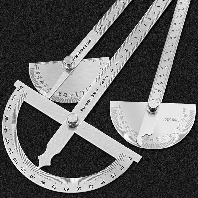 Stainless Steel 180 Degree Protractor Angle Ruler Metal Angle Meter Gauge Finder Goniometer For Precision Measurement