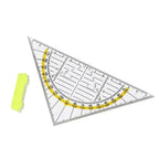 Professional Plastic Set Square Drafting Tools Transparent Angle Protractor Geometry With Handle Scale Ruler School Office