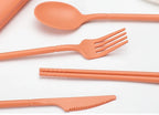 Portable Reusable Spoon Fork Travel Picnic Chopsticks Wheat Straw Tableware Cutlery Set With Carrying Box For Student Office