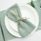 10pcs 32x32cm Wholesale terracotta Gauze Cotton Napkin Reusable Tea Towel Wedding Party Christmas Table Decor Retro Burrs napkin