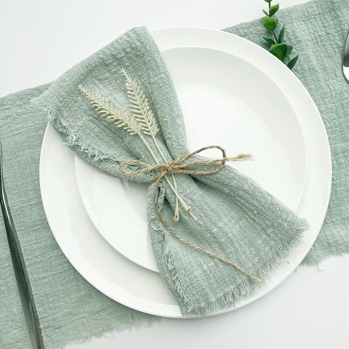 10pcs 32x32cm Wholesale Pink Gauze Cotton Napkin Reusable Tea Towel Wedding Party Christmas Table Decor Retro Burrs napkin