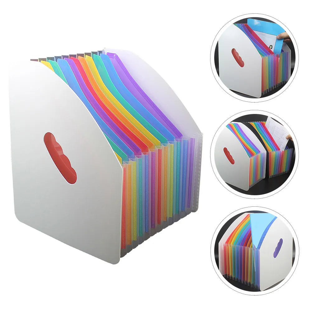 13-Layer Rainbow Mini File Folder Plastic Expanding Document Organizer for Office Study Home Student Teacher Gift Accordion