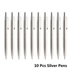 10 Pcs/Set Metal Ballpoint Pens Automatic Ball Pen G2 Refill Black Blue Ink For School Office Stationery Supplies Writing 0.7mm