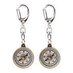 2PCS Lightweight Compass Keychain Vintage Zinc Alloy Pocket For Outdoor Camping/Travel/Direction Navigation Tool Survival Guide