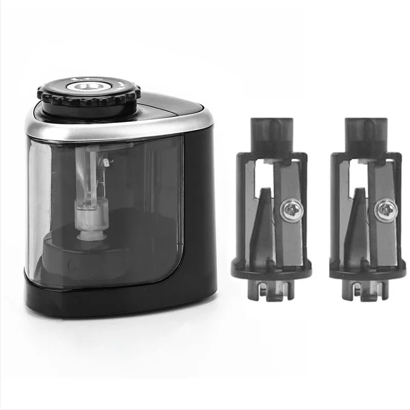 Tenwin Electric/Manual 2 in 1 Pencil Portable Sharpener Safe Student Helical Steel Blade Kids Adults Auto Pencil Sharpener 8005