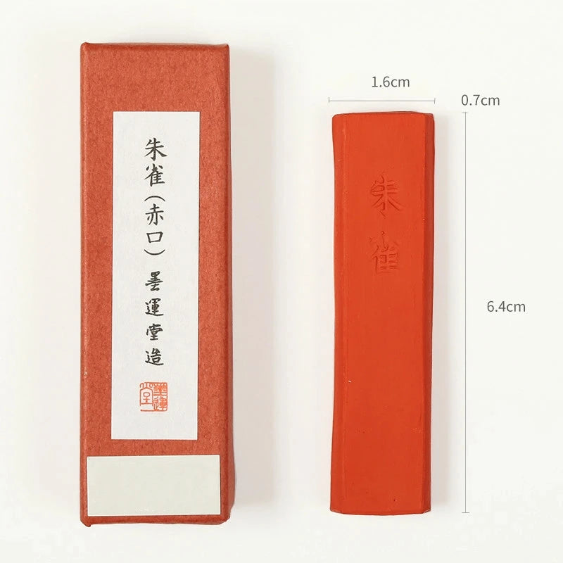 Japanese Sumi Ink Color Painting Ink Stick Landscape Drawing Red Orange Ink Block Calligraphy Writing Chinese Color Ink Ingots