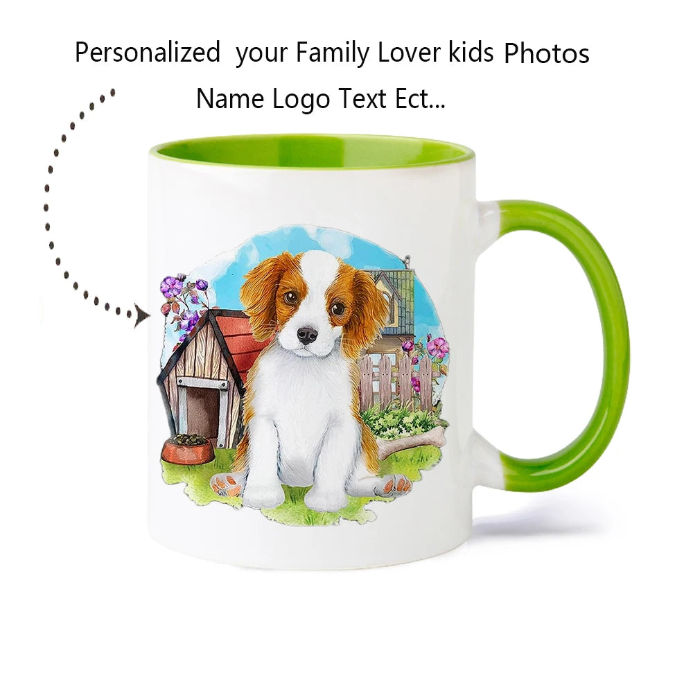 Personalized Photo Mug, Customize Family, Kids, Lovers, Logo, Text, Dog, Cat, Photos Mugs, Tea Milk Cup, Mother's Day Gift