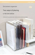 Acrylic Transparent Desktop Paper Storage Box A4 File Document Exam Paper Organizer Household Dust Proof Card Holder Case
