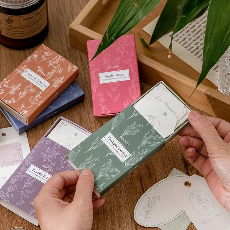 30Pcs Colorful Flower Plant Texture Card Stock Craft Paper Junk Journal Ephemera Forest Leaf Scrapbooking Material Paper Pack