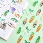 10Pcs Creative Vegetable Carrot Ice Cream Paper Clip Metal Bookmark  DIY Student Read Label Supplies Stationery
