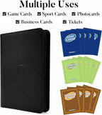9 Pocket Zipper Card Binder, 360 Trading Card Holder Book, Premium PU Cover Zip Binder for Cards, Durable Side Loading Card