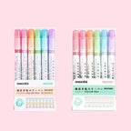 6-24pcs/set Heart Flower Line Shape Highlighter Pen Roller Tip Curve Liner Marker Kawaii Cute Stationery School Supplies