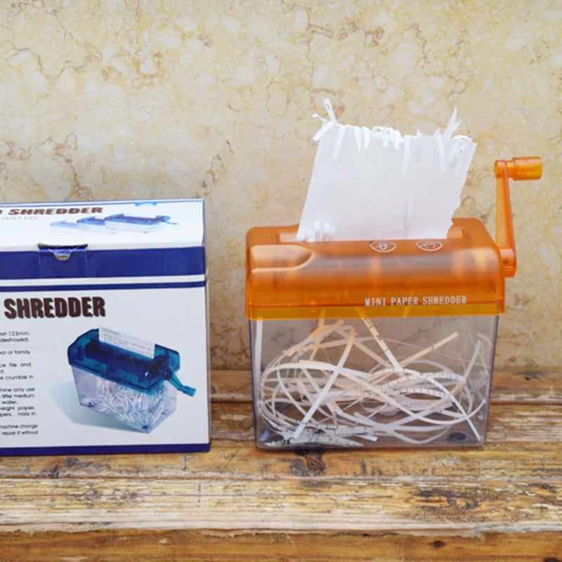 Mini Manual Shredder Portable A6 Hand Paper Cutting Shredder Strip-cut Machine Office Teaching Supplies Durable Cutter