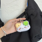 1/2/4pcs Green Clover Cat Plush Small Cat Keyring Cute Charm Keychain for Girls Women Kawaii Bag Pendant Key Chains Couple Gift